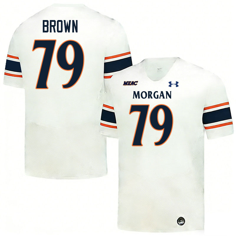 Morgan State Bears #79 Rosey Brown College Football Jerseys,Uniforms Stitched-White